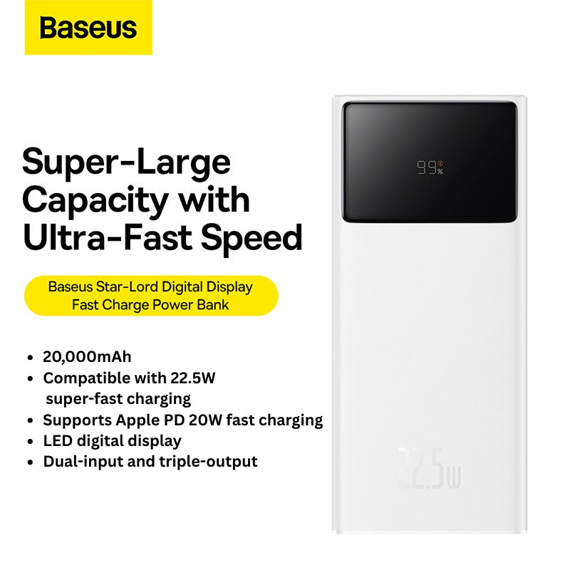 Baseus 22.5W 20000mAh Star-Lord Digital Display Fast Charge Power Bank