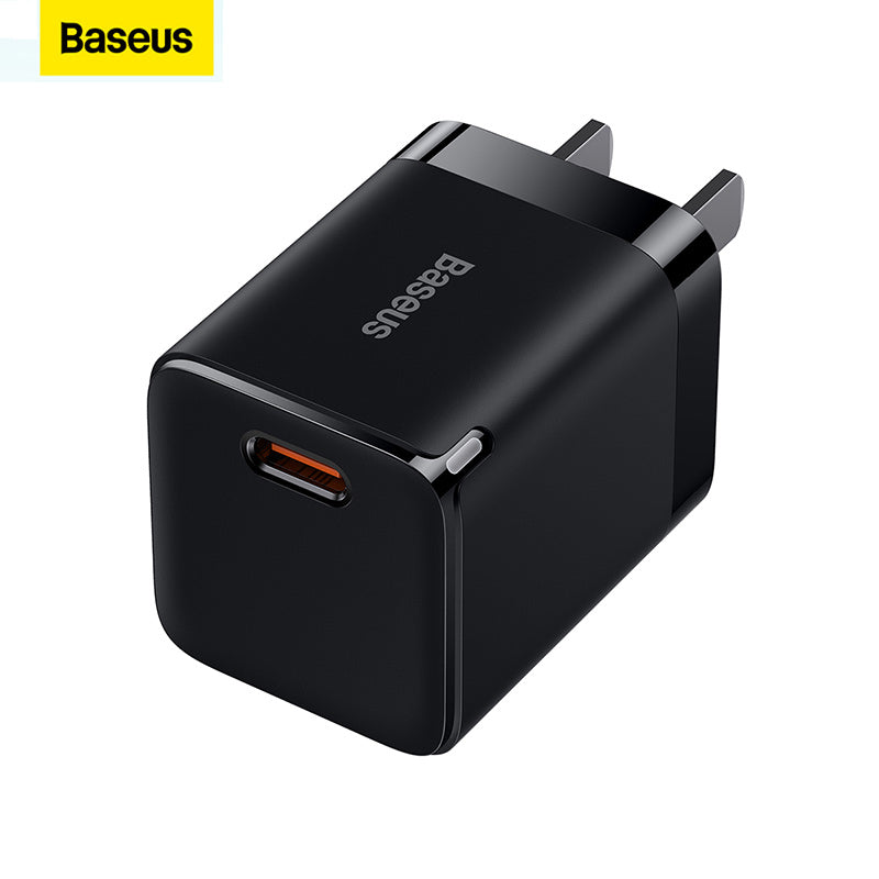 Original Baseus 30W PD GaN3 USB-C Fast Charger Power Adapter with Foldable Plug