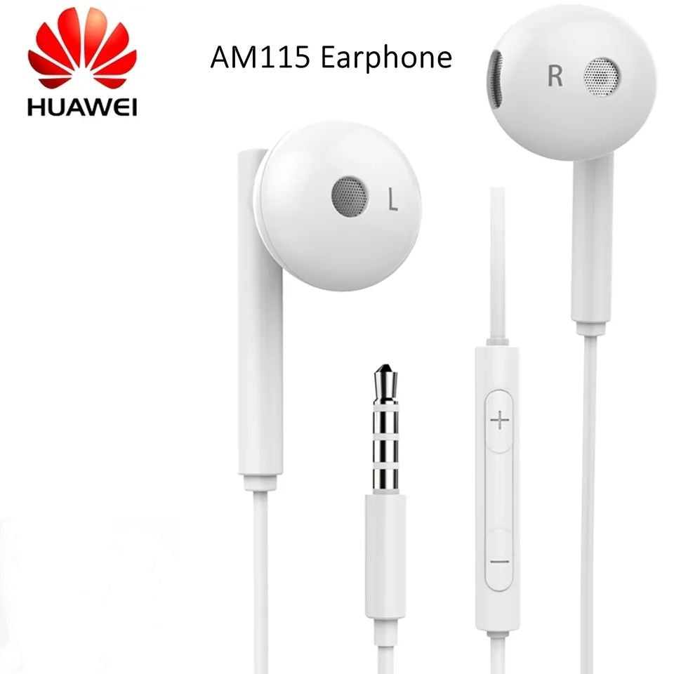 💯 Original Huawei AM115 In-Ear Gaming Earphones with Mic & Volume Control - 3.5mm Jack