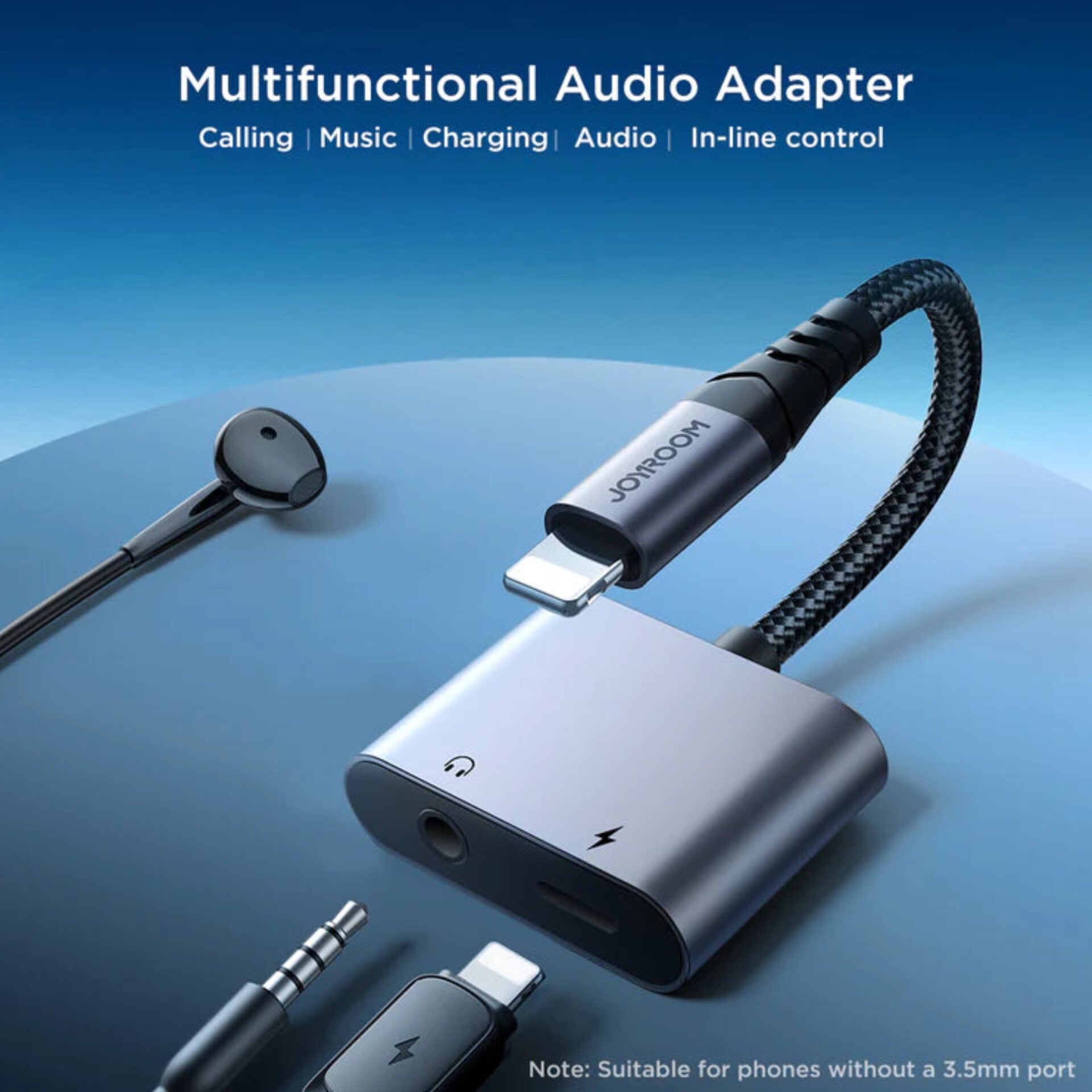 💯 Original Joyroom SY-L01 2-in-1 Lightning to 3.5mm Audio Adapter