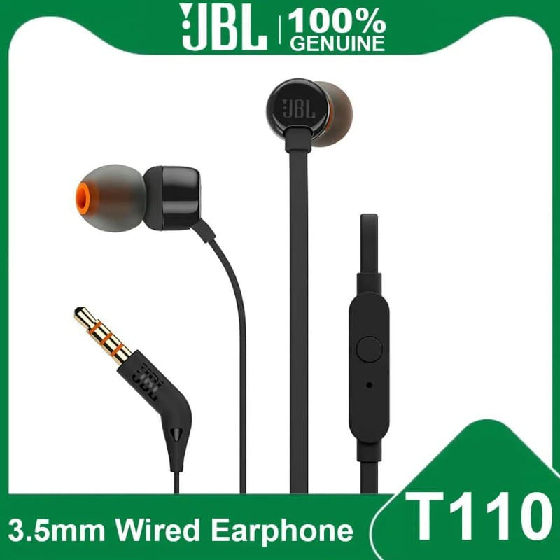💯 Original New JBL Tune 110 3.5mm Wired Earphones