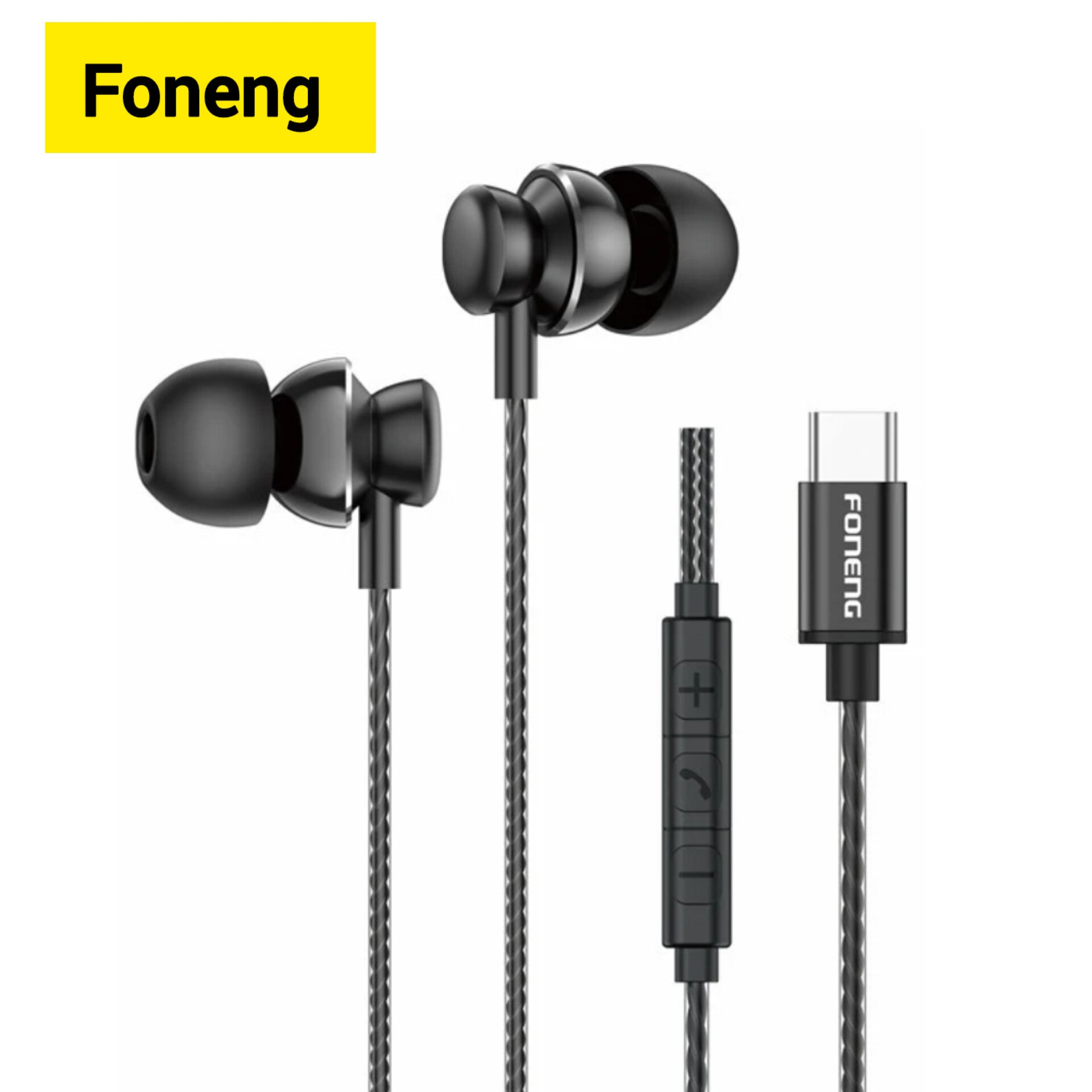 💯 Original FONENG Gaming In-ear Heavy Bass Earphone Type C Handfree