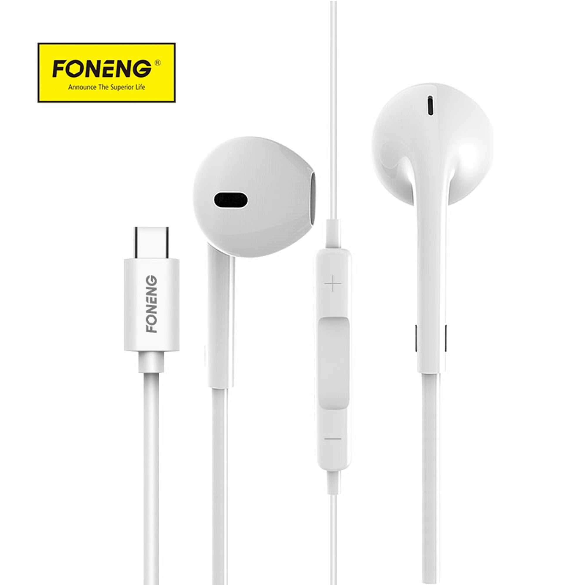 💯 Original New Foneng  T15 Heavy Bass Type-C Earphone