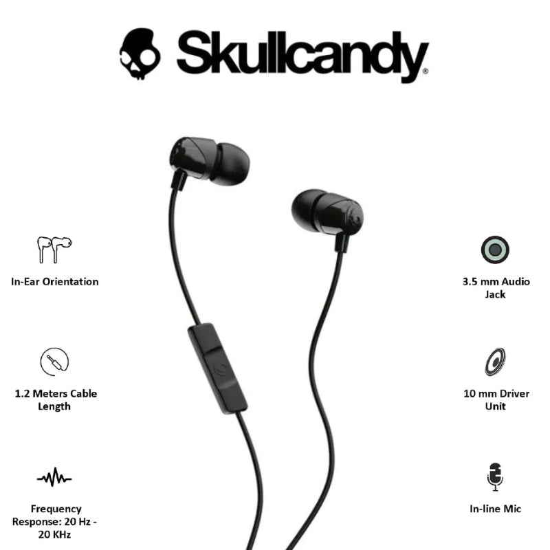 💯 Original Skullcandy Jib Wired Earbuds - 3.5mm Jack In-Ear Headphones