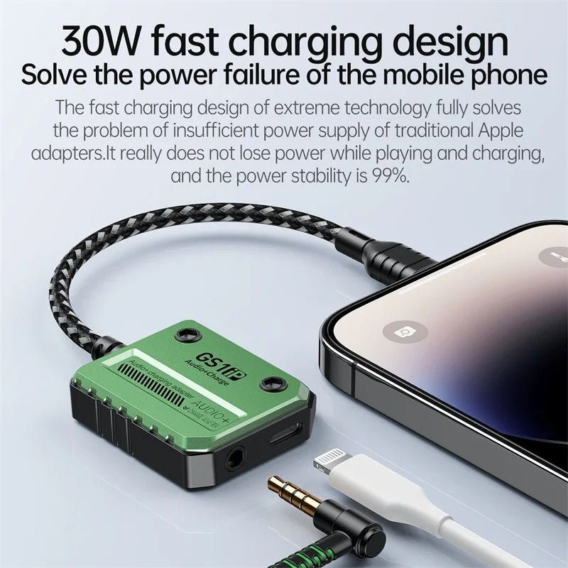 Plextone GS1 2-in-1 Lightning to 3.5mm Gaming Adapter