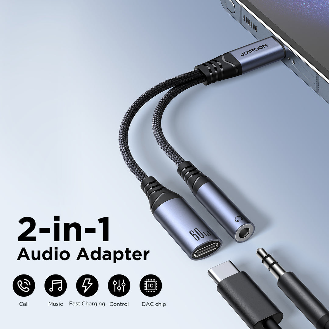 Joyroom SY-C02 2-in-1 USB-C to 3.5mm Gaming Adapter