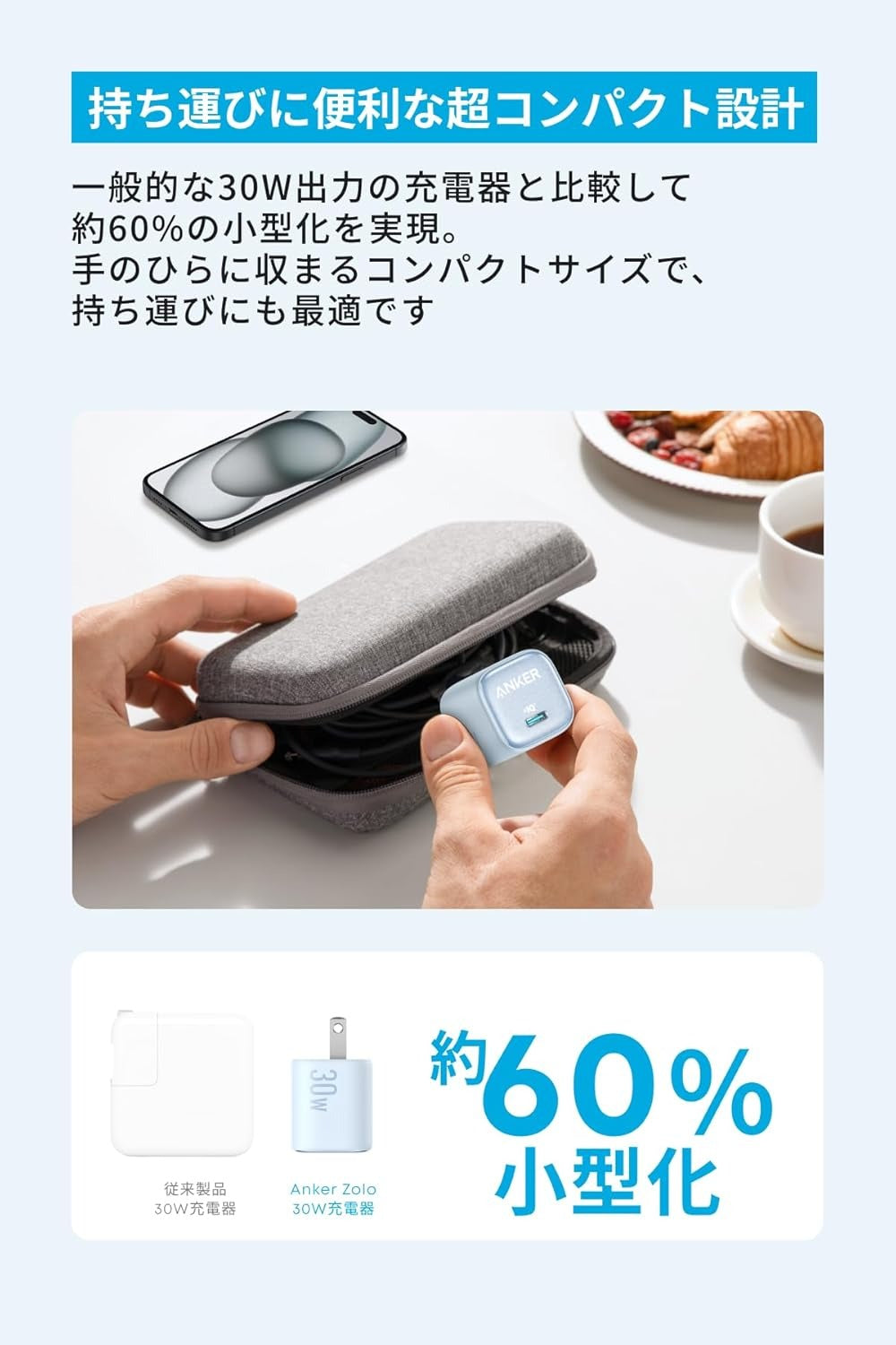 Anker Zolo 30W PIQ 3.0 Compact GaN Charger with PPS Fast Charging