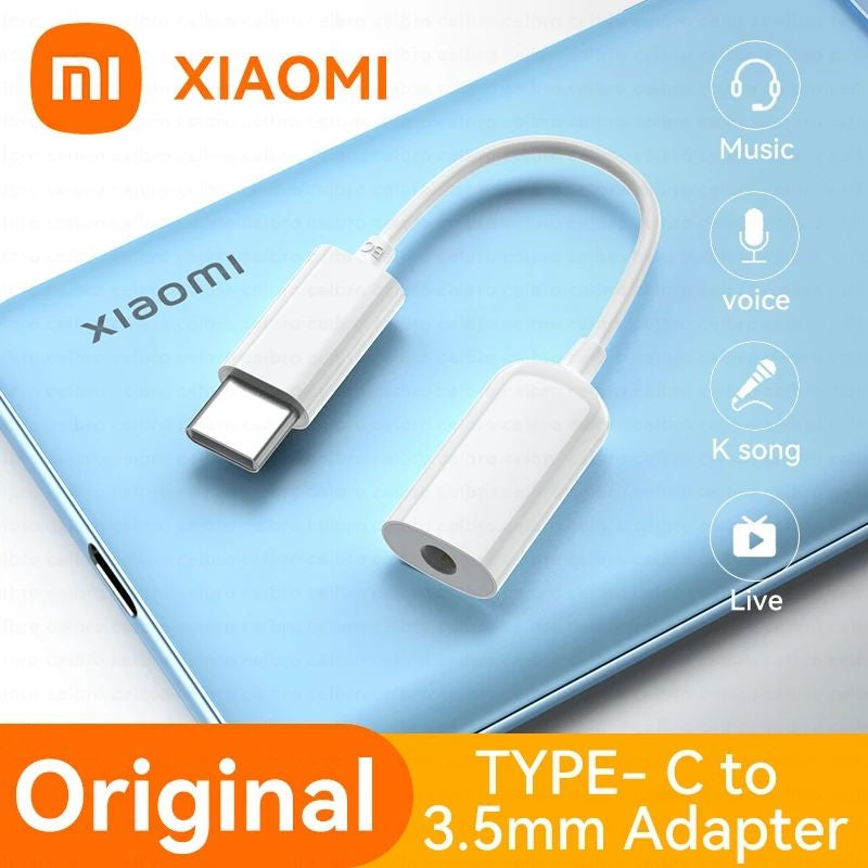 Original Xiaomi Mi Type C To 3.5mm Aux Audio Adapter Earphone Jack Converter