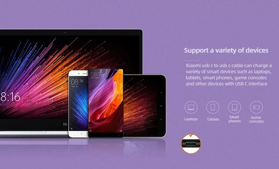 Xiaomi 65W 5A PD Type C To Type C Charging Cable