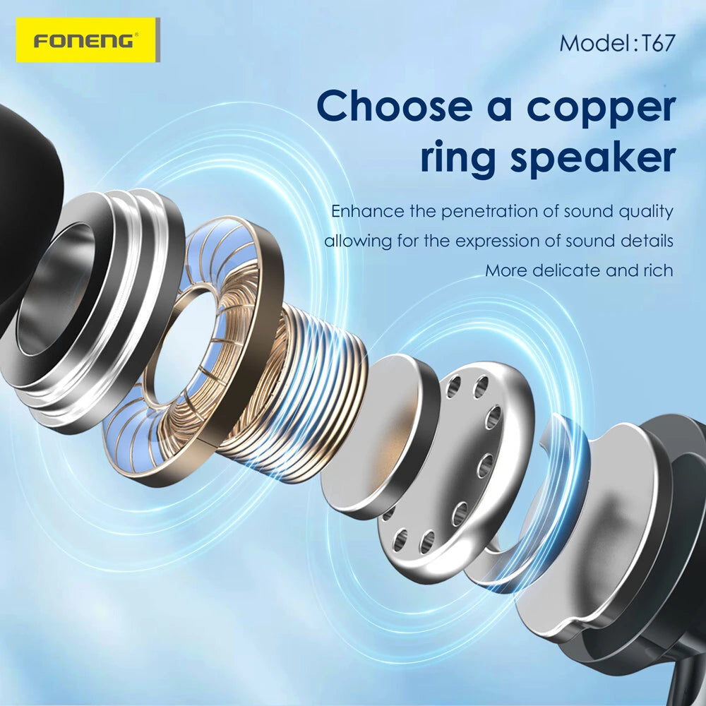 💯 Original FONENG Gaming In-ear Heavy Bass Earphone Type C Handfree