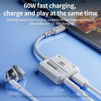 Plextone GS1 2-in-1 USB-C to 3.5mm 60W Gaming Adapter