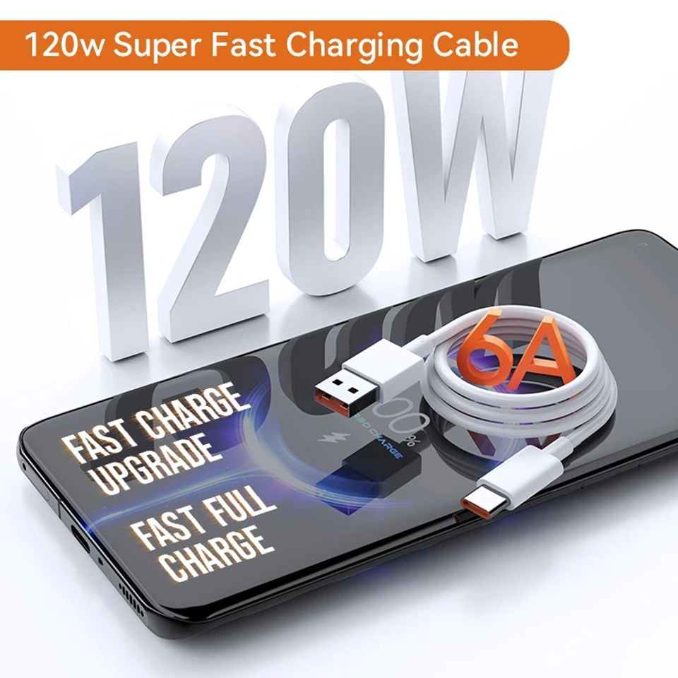 100% Original Xiaomi 120W 6A  Fast Charging Cable