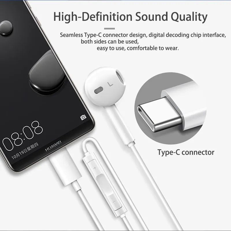 💯 Original Huawei Gaming Handfree Type C Earphone Hi-Res Audio