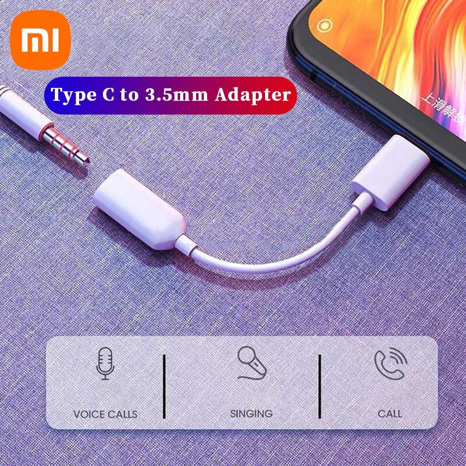 Original Xiaomi Mi Type C To 3.5mm Aux Audio Adapter Earphone Jack Converter