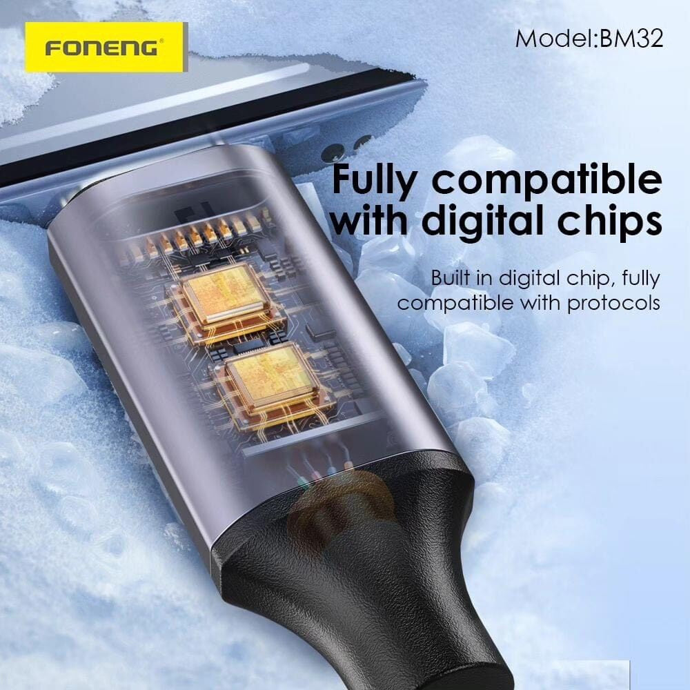 Original FONENG BM32 2-in-1 USB-C to 3.5mm Adapter