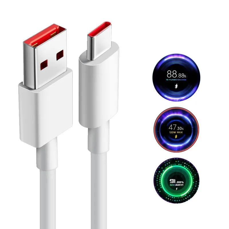 100% Original Xiaomi 120W 6A  Fast Charging Cable