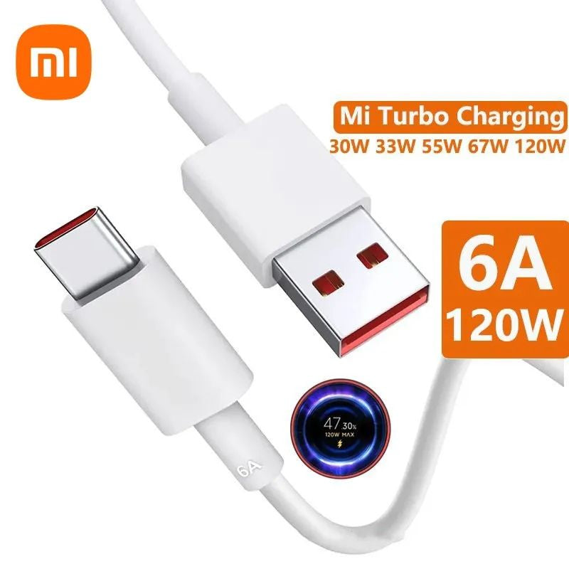 100% Original Xiaomi 120W 6A  Fast Charging Cable