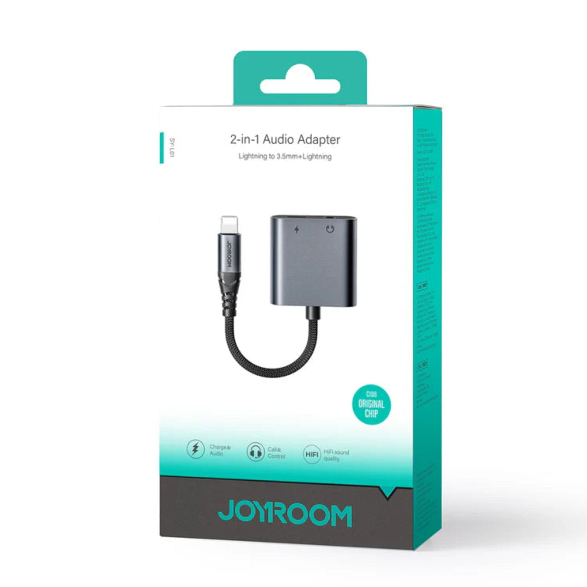 💯 Original Joyroom SY-L01 2-in-1 Lightning to 3.5mm Audio Adapter