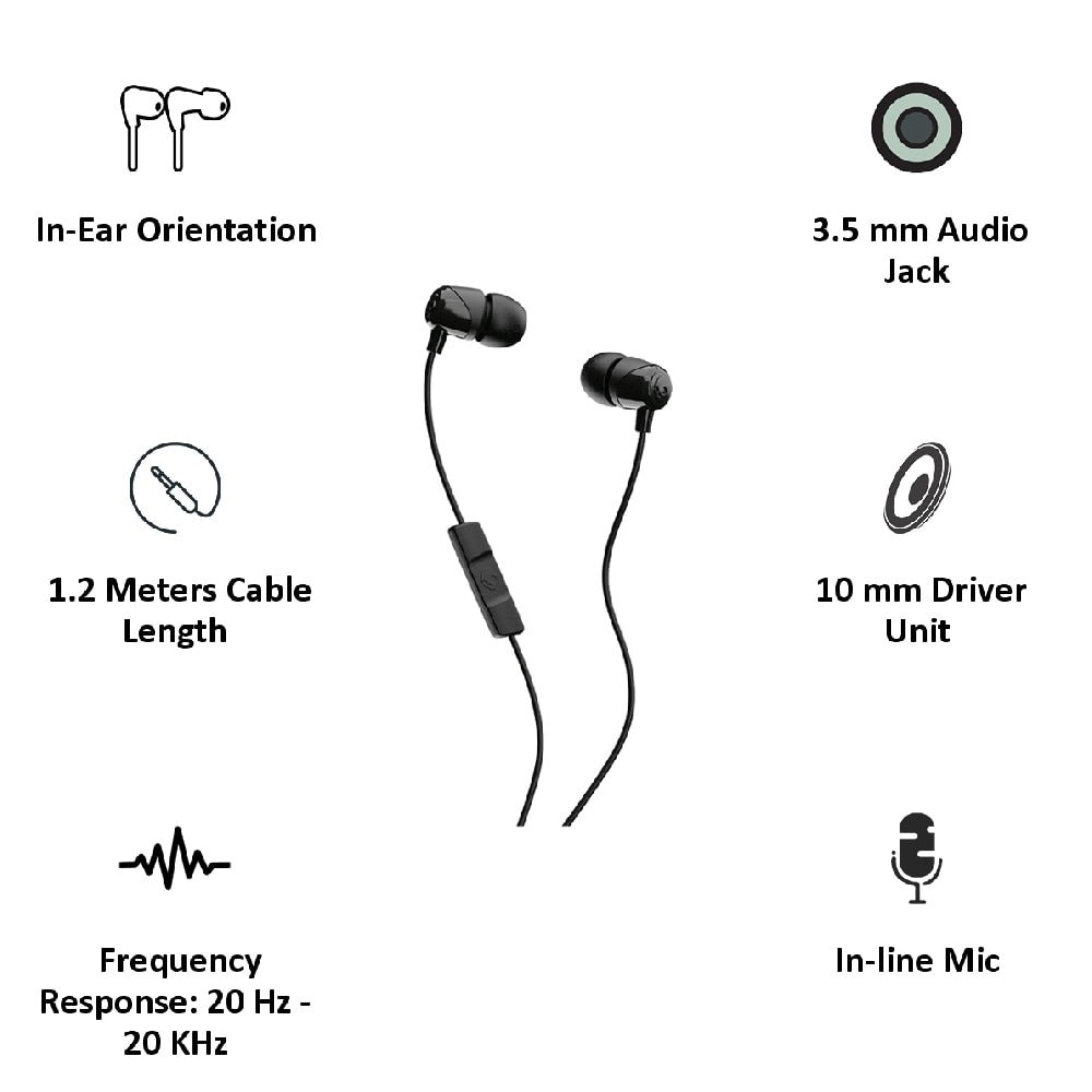 💯 Original Skullcandy Jib Wired Earbuds - 3.5mm Jack In-Ear Headphones