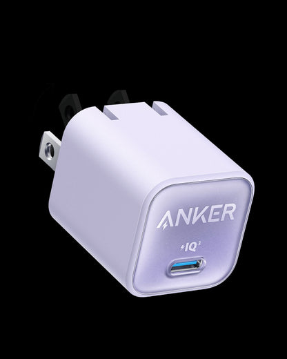 Original Anker Lott USB C GaN Charger 30W, 511 Nano 3 Pro
