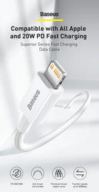 100% Original Baseus 20W PD Fast Charging Type-C to Lightning Cable